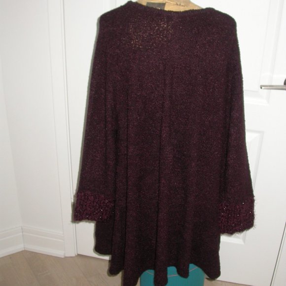 Sparkly Burgundy Sweater Dress - Picture 3 of 6